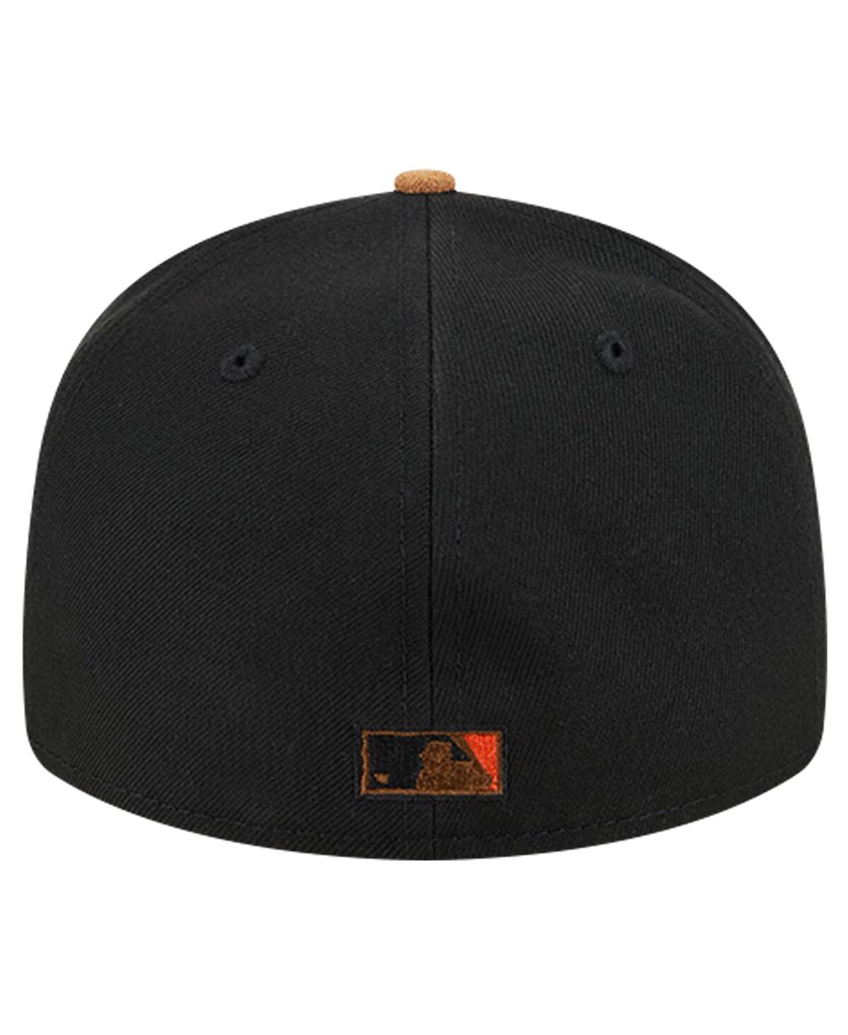 New Era Men'sSan Francisco Giants Team Suede Visor Low Profile 59FIFTY Fitted Hat - Black