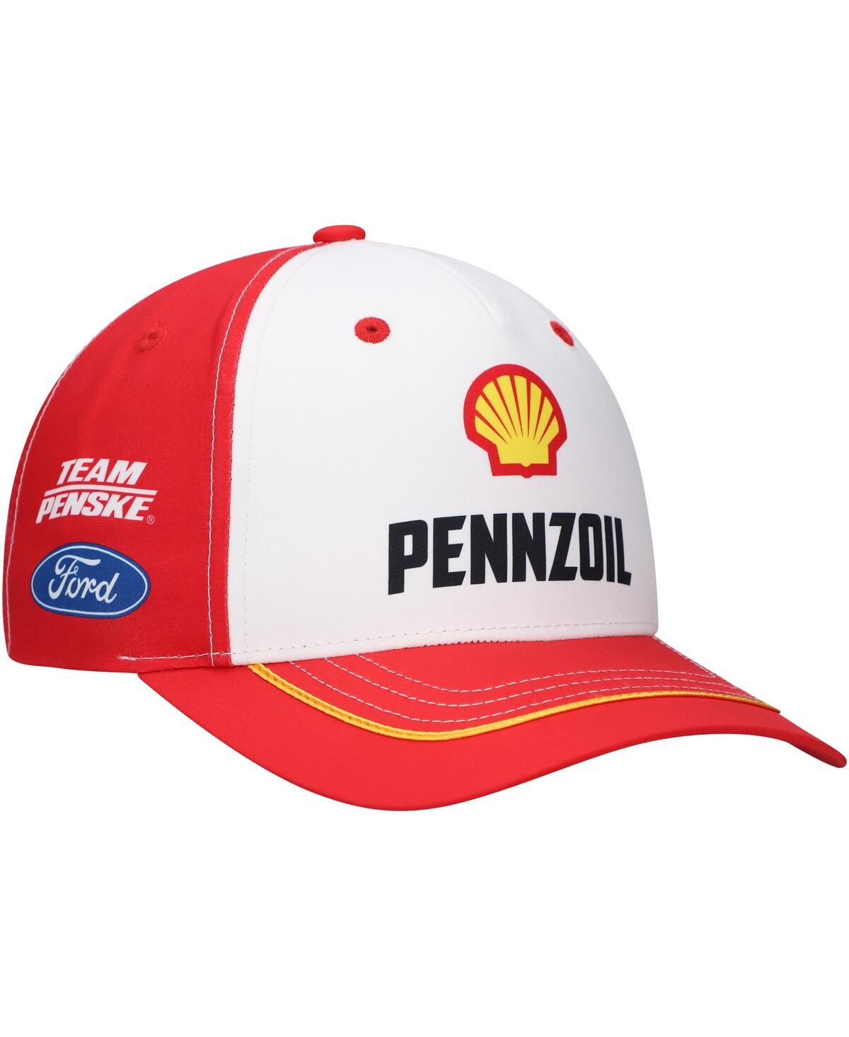 Team Penske Men'sRed Joey Logano Shell Pennzoil Uniform Adjustable Hat - White, Red