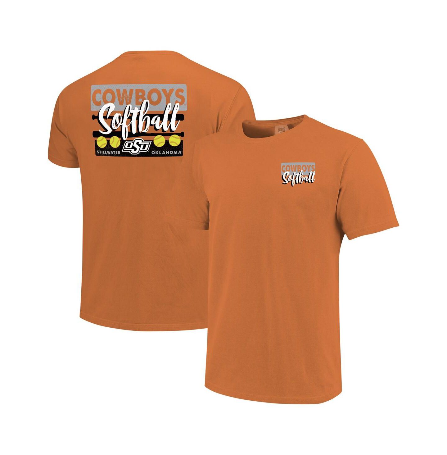 Футболка Image One Orange Oklahoma State Cowboys Gritty Softball Bats Comfort Colors — фото 1