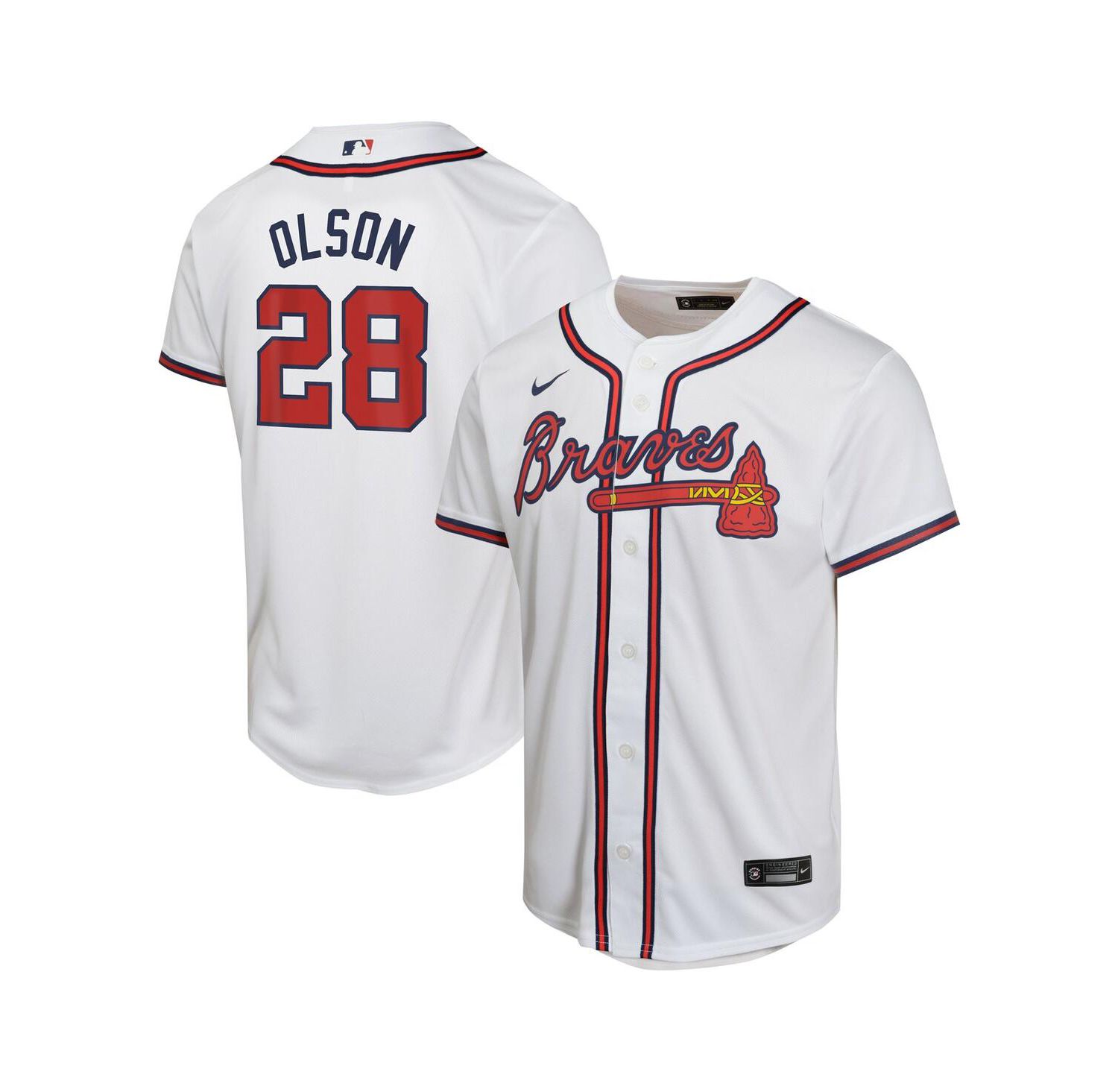 Big Boys and Girls Matt Olson White Atlanta Braves Home Game Player Jersey