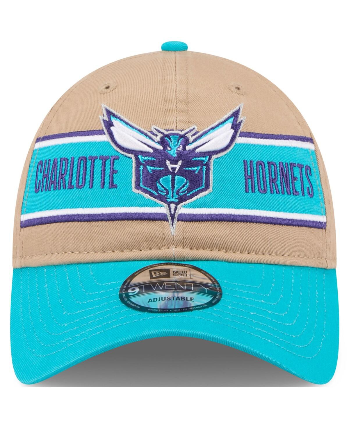 New Era Men'sTeal Charlotte Hornets 2024 Nba Draft 9TWENTY Adjustable Hat - Tan, Teal