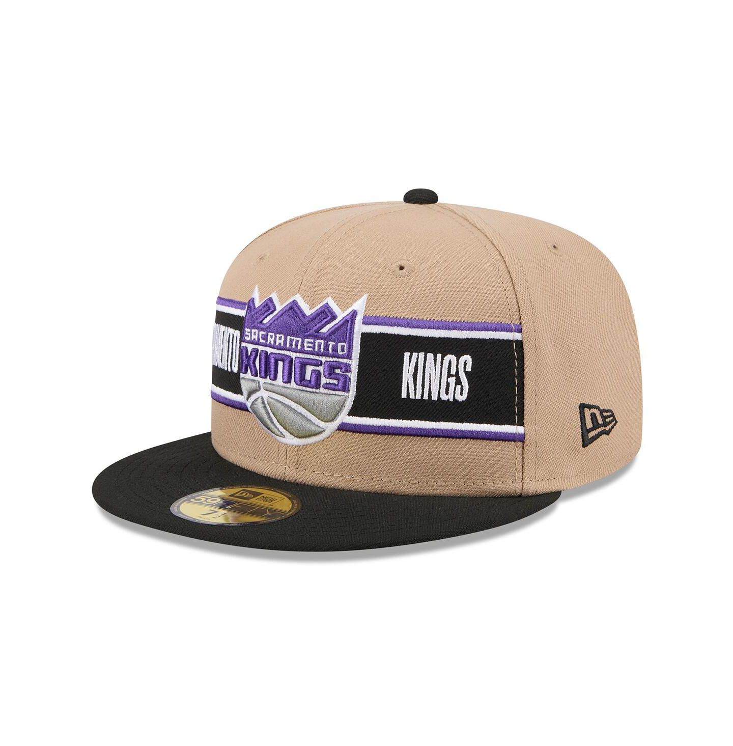 Мужская кепка New Era Tan/Black Sacramento Kings 2024 NBA Draft 59FIFTY Fitted Hat — фото 1