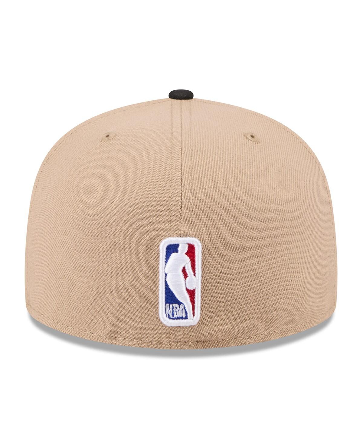 New Era Men'sBlack Brooklyn Nets 2024 Nba Draft 59FIFTY Fitted Hat - Tan, Black