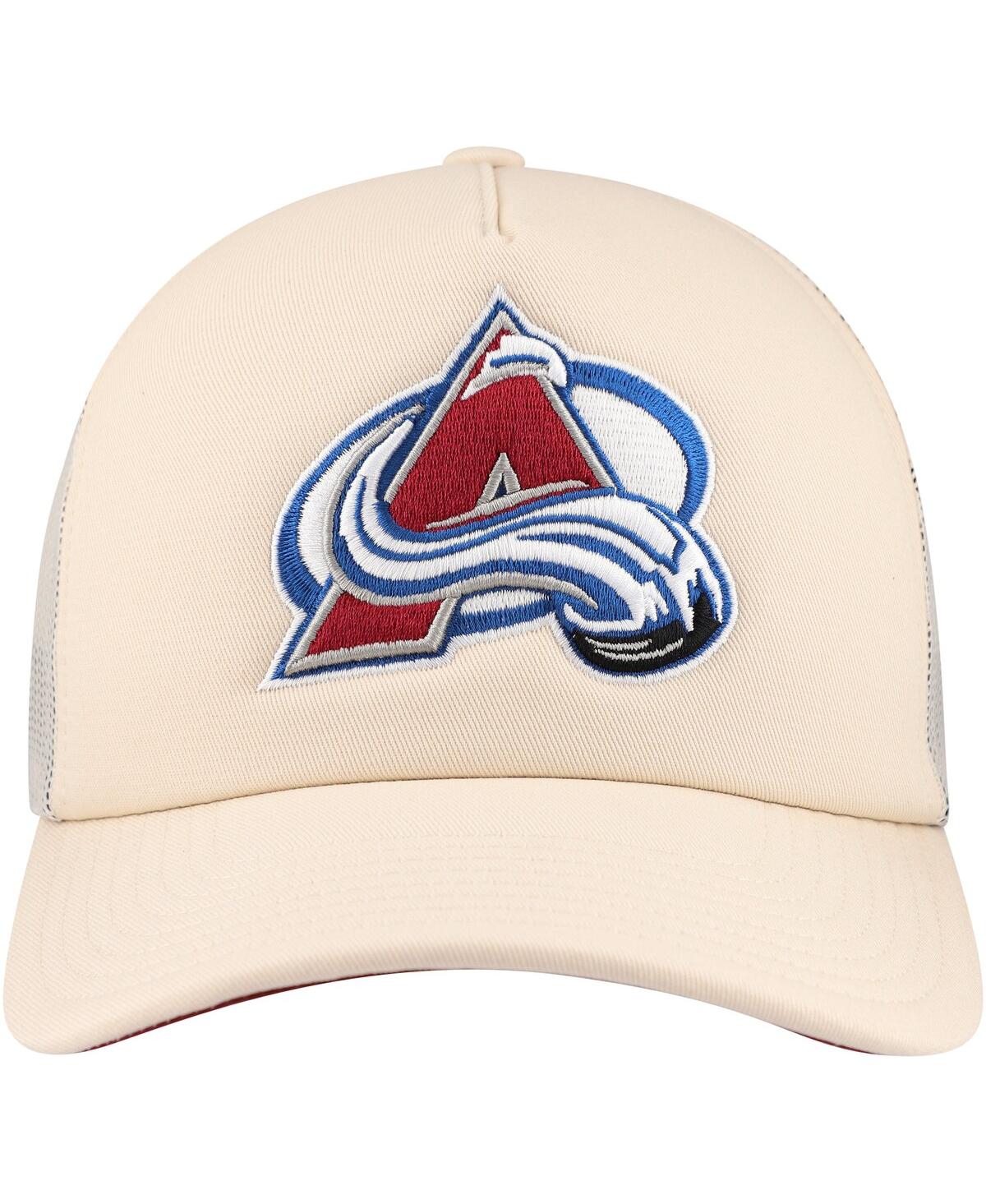 Mitchell & Ness Men's Cream Colorado Avalanche Foam Front Trucker Adjustable Hat In Cream