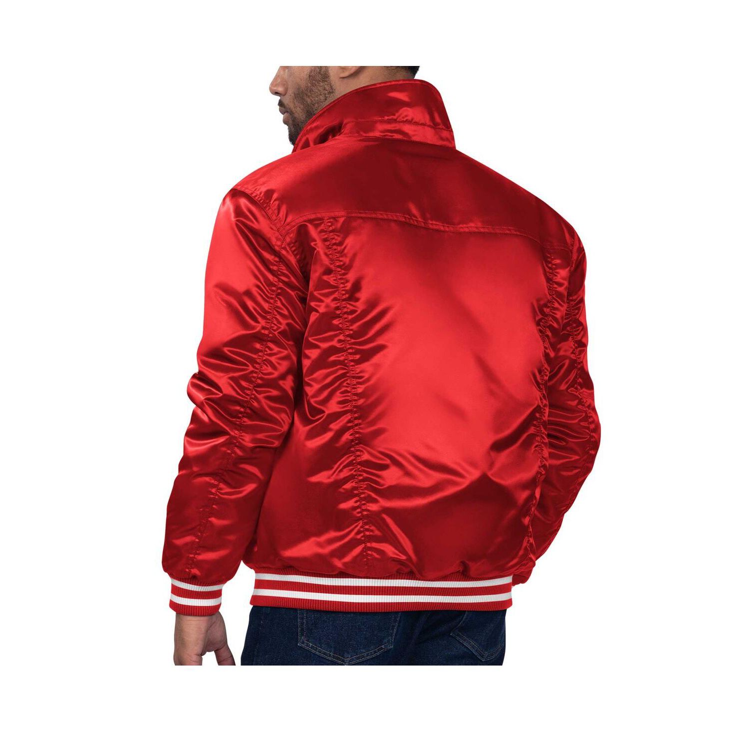 Men's x Red Boston Red Sox Silver Tab Satin Full-Snap Trucker Jacket