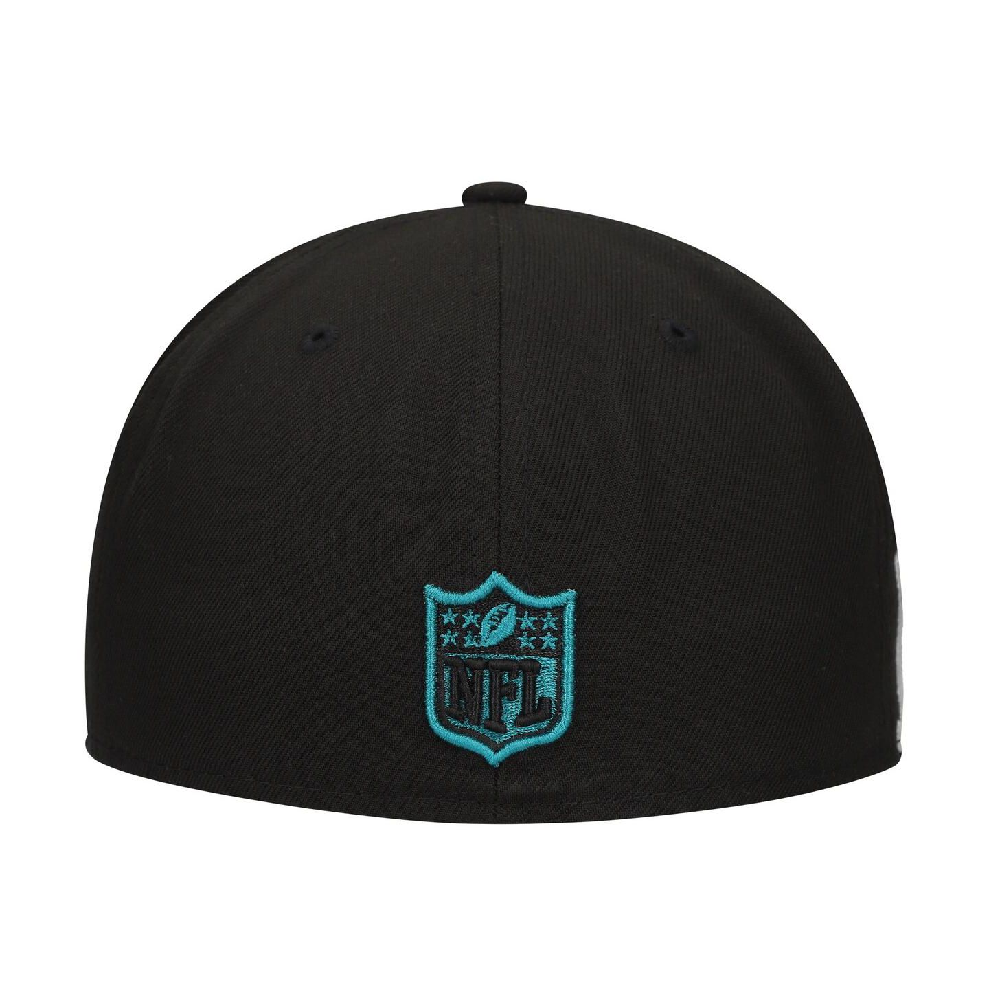 Мужская кепка New Era Black Jacksonville Jaguars Checkered Undervisor 59FIFTY Fitted Hat — фото 3