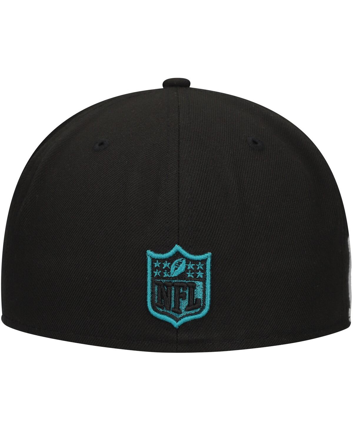 New Era Men'sJacksonville Jaguars Checkered Undervisor 59FIFTY Fitted Hat - Black, Teal