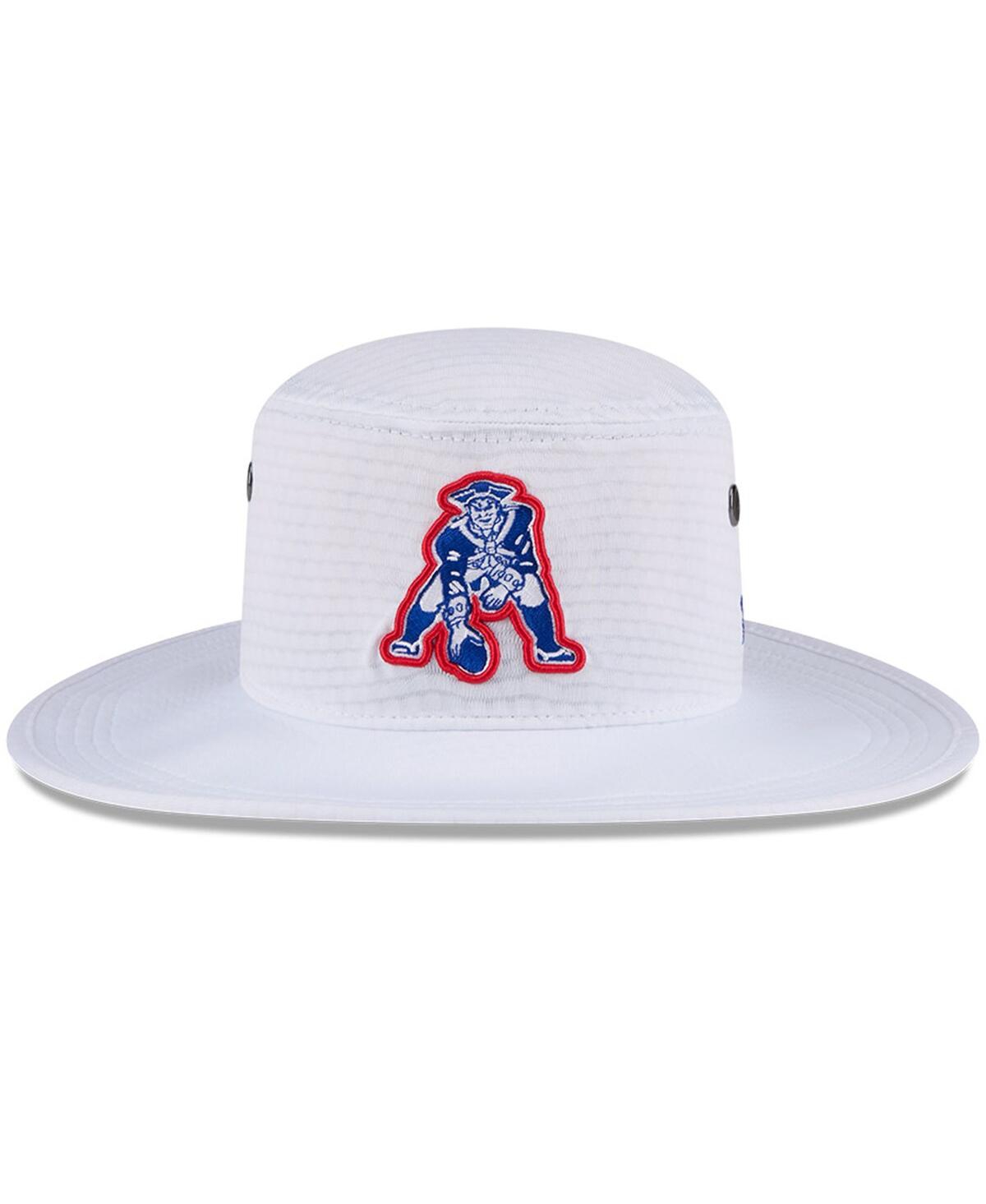 New Era Men's White New England Patriots 2024 Nfl Training Camp Panama Bucket Hat In White