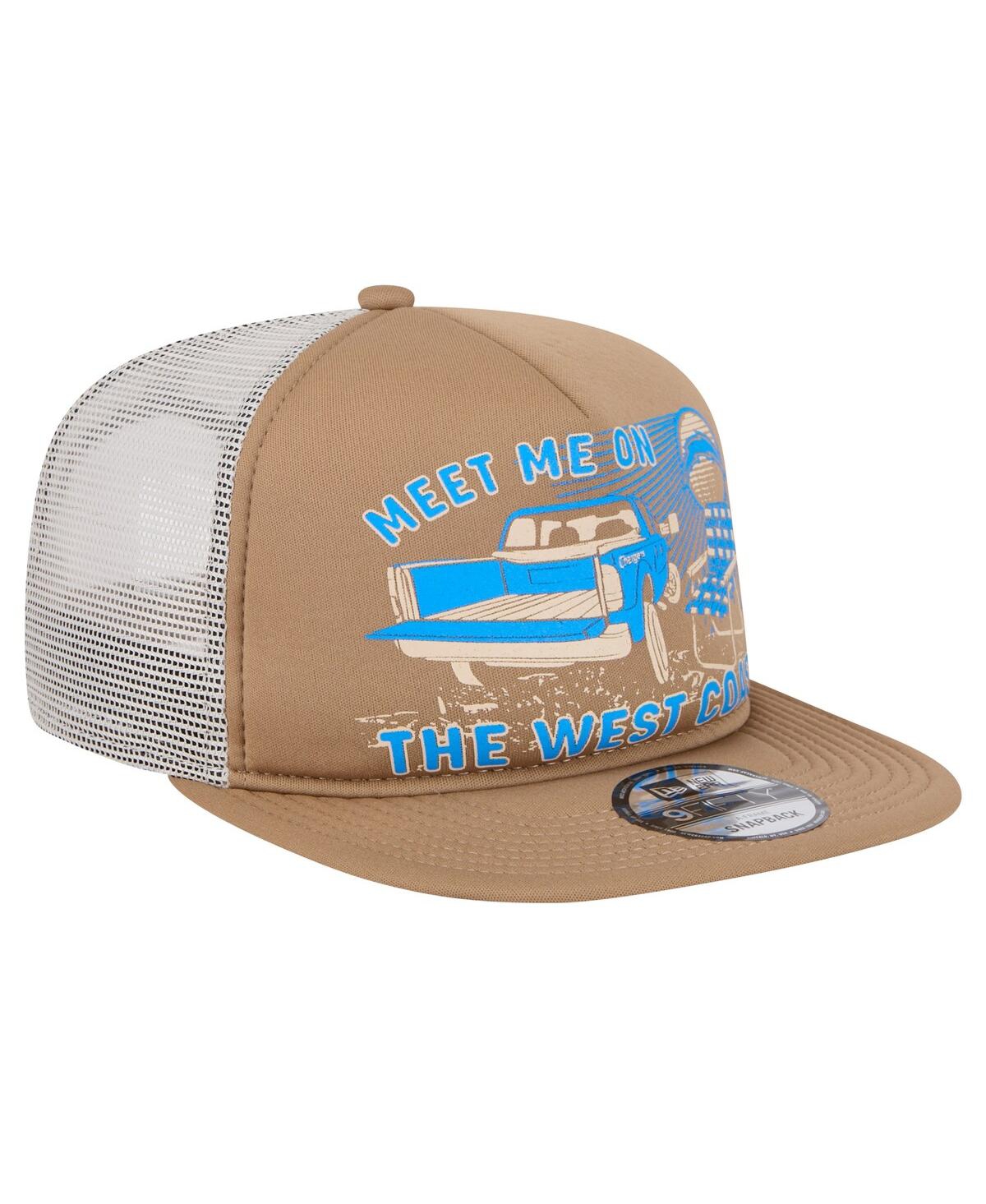 NEW ERA MEN'S TAN LOS ANGELES CHARGERS MEET ME 9FIFTY SNAPBACK HAT 