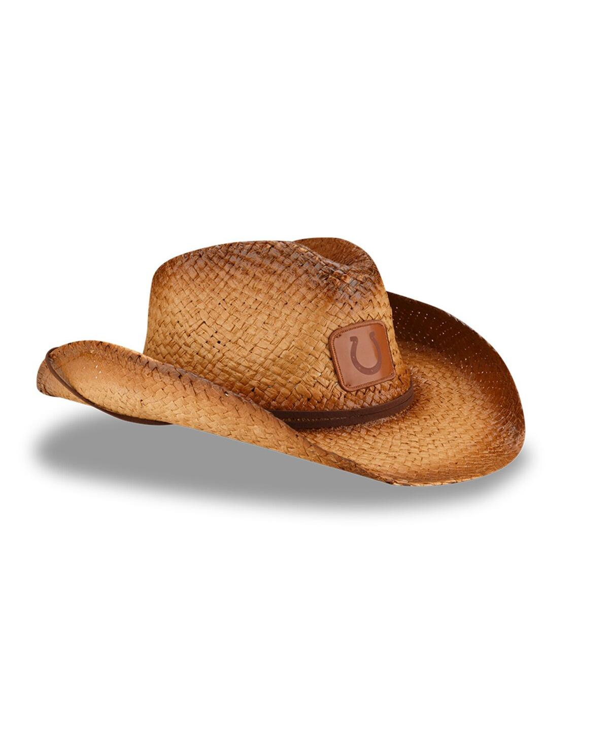 New Era Men's and Women'sIndianapolis Colts Dutton Curved Brim Straw Hat - Brown