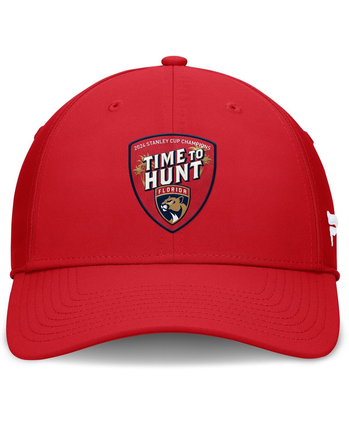 Fanatics Men'sFlorida Panthers 2024 Stanley Cup Champions Hometown Slogan Flex Hat - Red