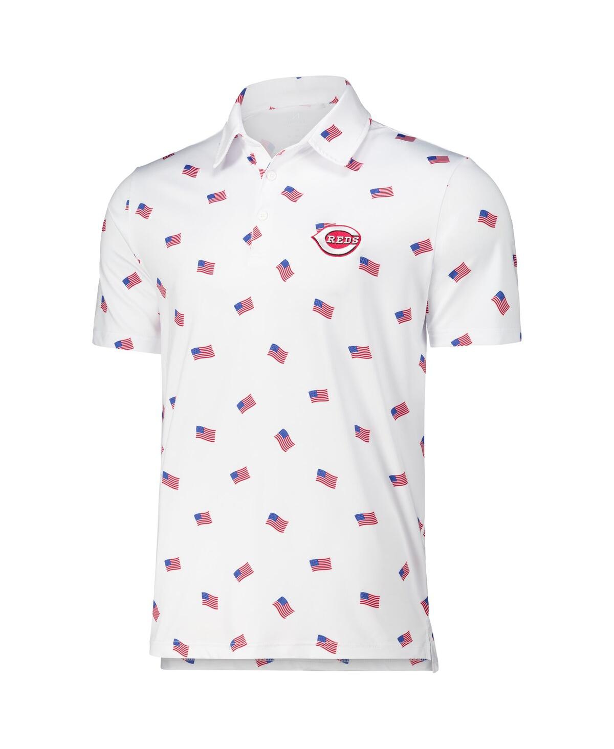 Antigua Men'sCincinnati Reds Americana Polo - White