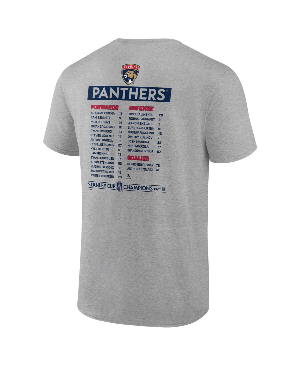 Fanatics Men'sFlorida Panthers 2024 Stanley Cup Champions Roster T-Shirt - Steel