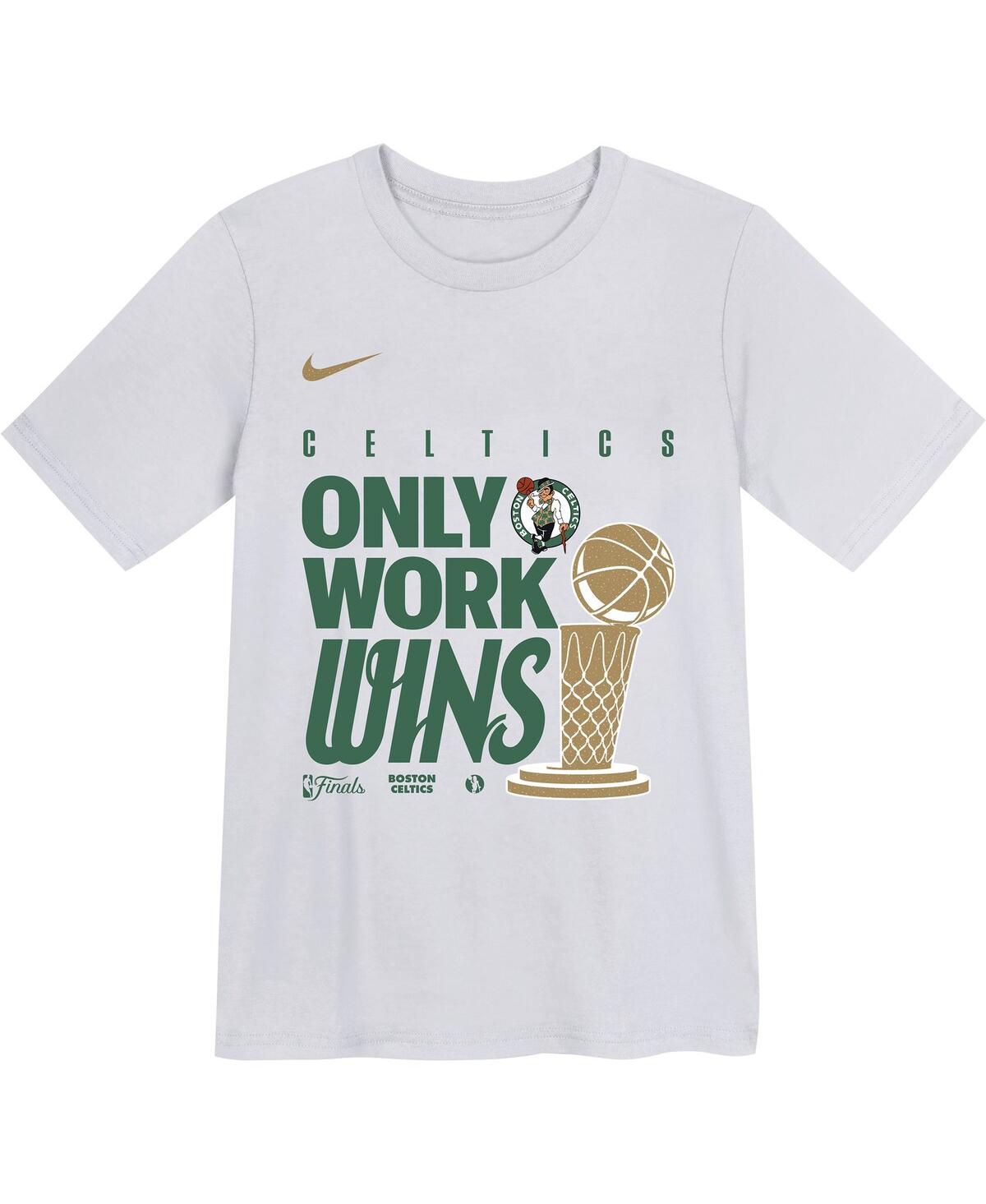 Nike Big Boys And Girls White Boston Celtics 2024 Nba Finals Champions Celebration Parade T-shirt In White