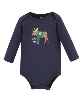 Cotton Long-Sleeve Bodysuit 3Pk
