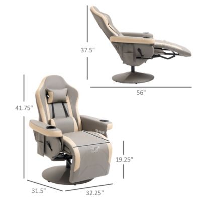 single armchair PU leather manual recliner with footrest and 135 degree reclining lounge chair
