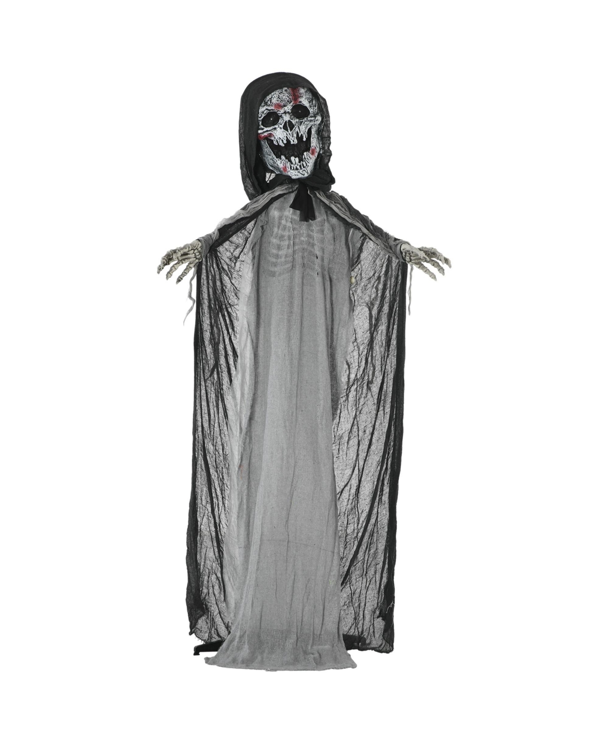 Outsunny Outdoor Halloween Decorations Skeleton Witch, Life Size Animated Prop