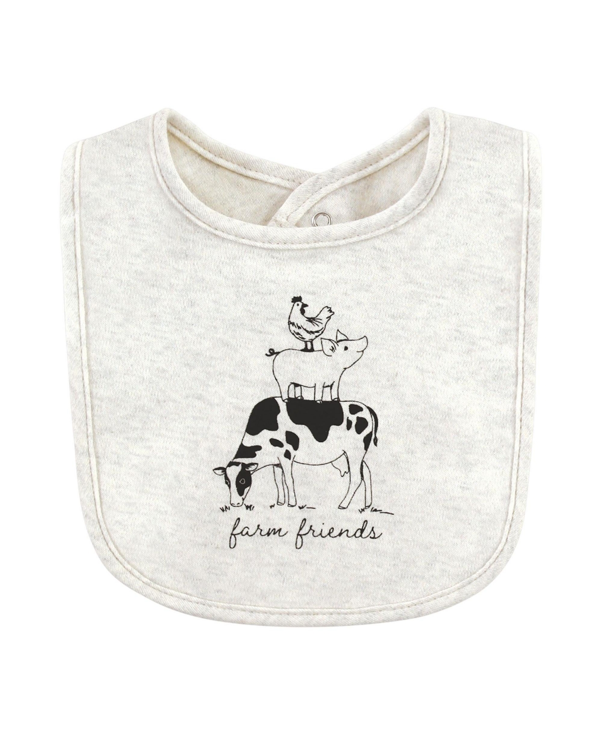 Hudson Baby Unisex Baby Cotton Bibs, Neutral Farm, One Size