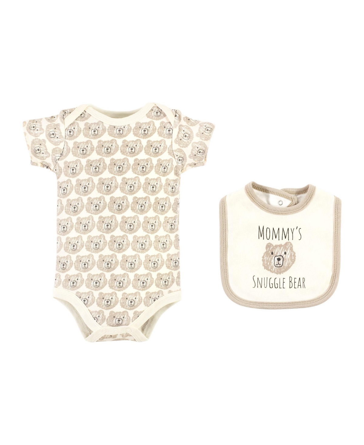 Hudson Baby Baby Boys Cotton Sleep and Play, Bodysuit and Bandana Bib Set