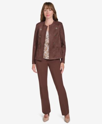 Women's Scuba Suede Long Sleeve Jacket