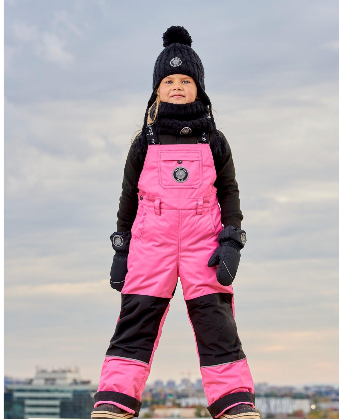 Deux par Deux Big Girls Overall Snow Pants- Candy pink