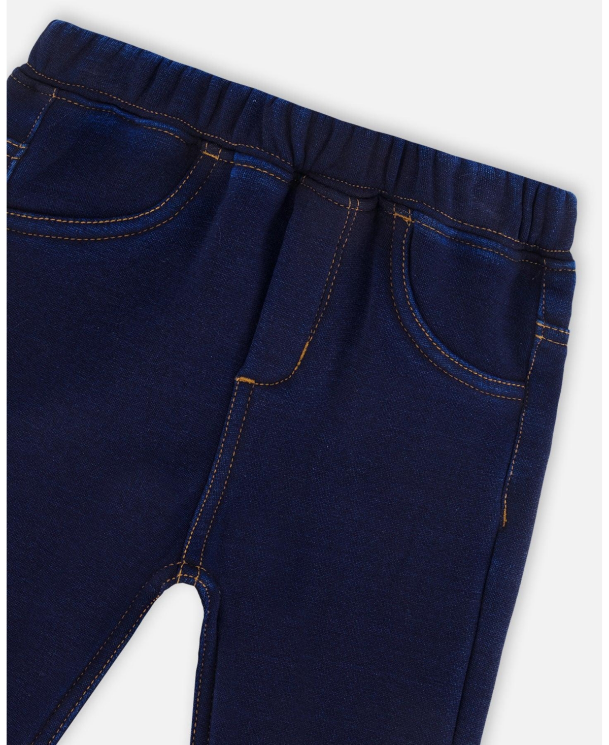 Deux par Deux Baby Girls Baby h LinedJeggings - Dark blue denim