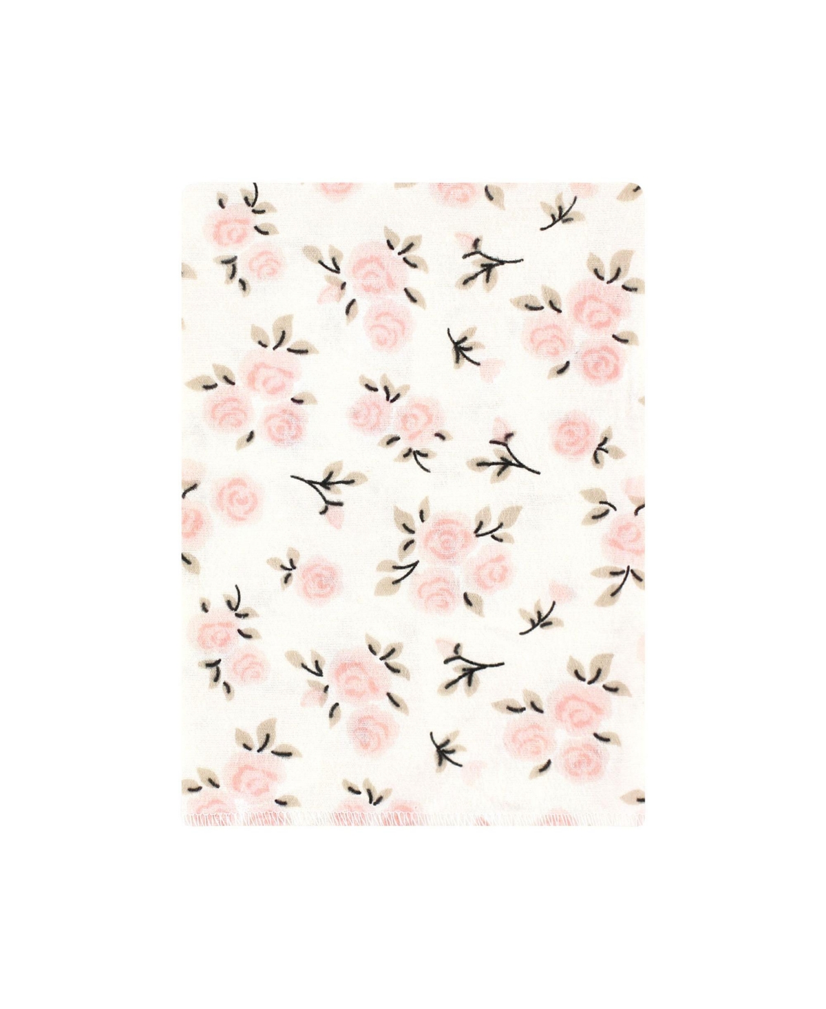 Hudson Baby Infant Girl Cotton Flannel Burp Cloths Bundle, One Size - Neutral pink floral