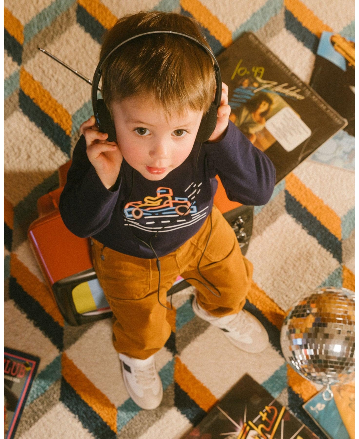 Deux par Deux Big Boys T-Shirt With Print- Mustard yellow