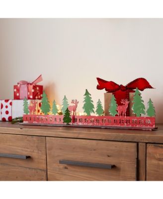 Rustic Metal Christmas Countdown With Woodland Deer Accents (Set of 2)