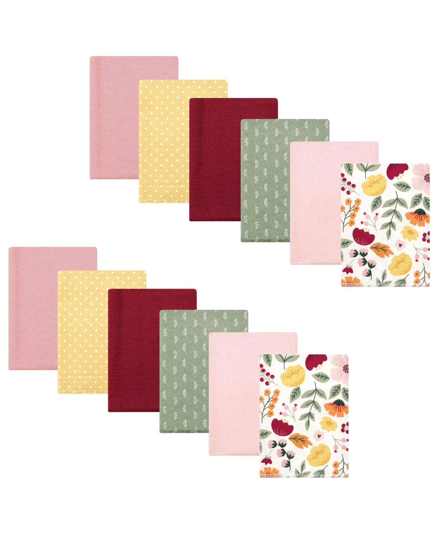 Girls Cotton Flannel Burp Cloths Bundle