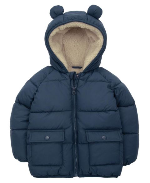 Куртка Rokka&Rolla Sherpa Fleece Lined Puffer Jacket 6-24M для мальчиков-малышей, цвет: Тёмно-синий