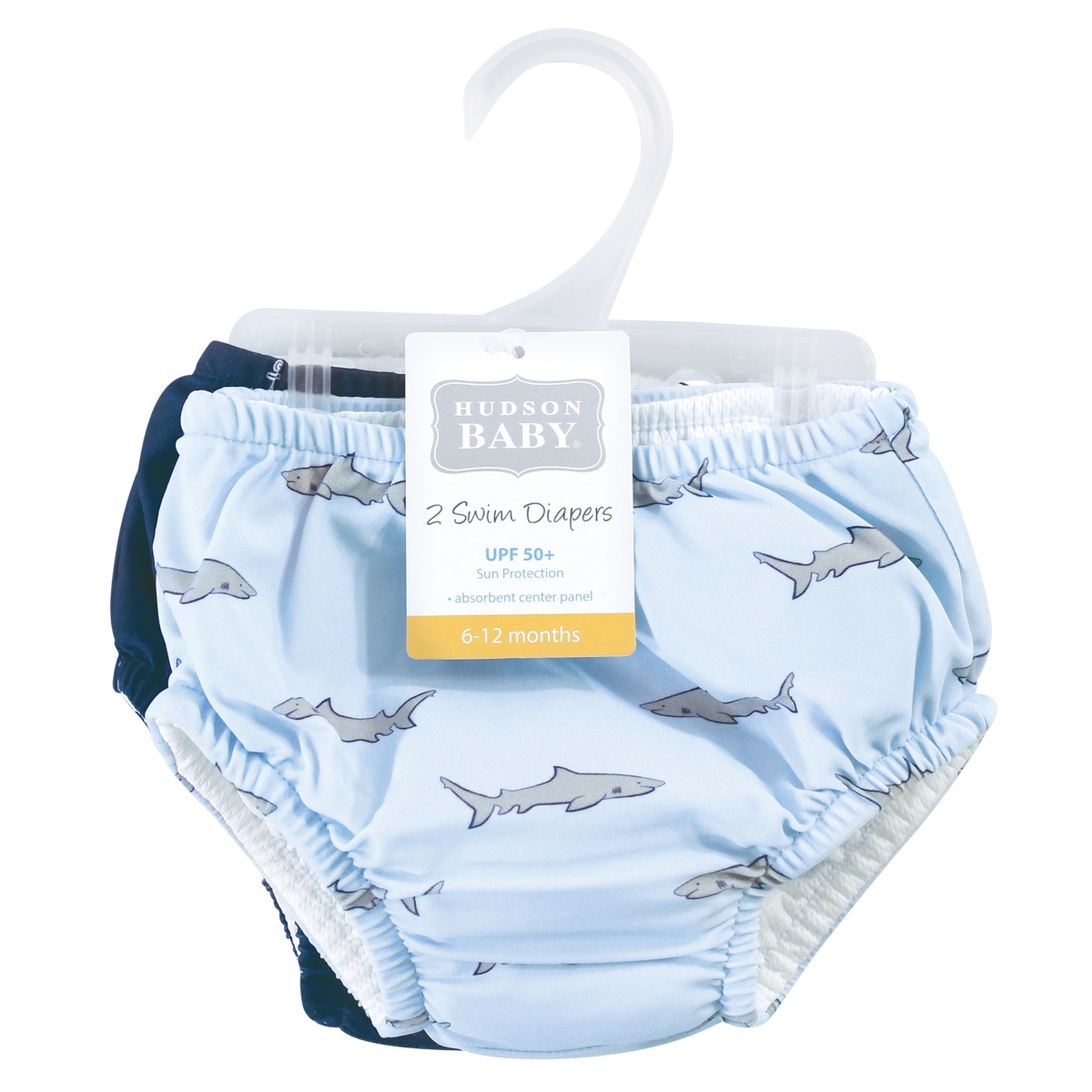 Hudson Baby Baby Boys Unisex Swim Diapers,- Blue gray shark