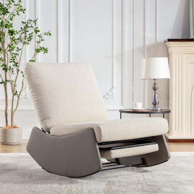 Adjustable Soft-Backed Comfort Rocking Chair with Leg Support