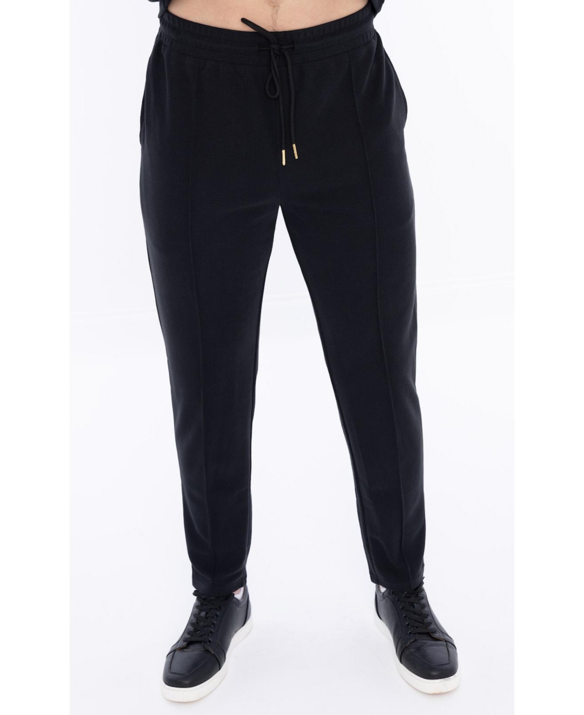Men's Norman Pintuck Knit Drawstring Pant - Black