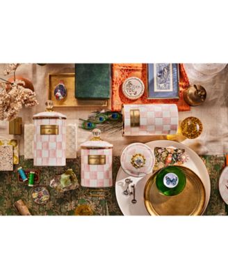 Rosy Check Enameled Steel Large Canister