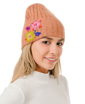 Flower Embroidered Beanie