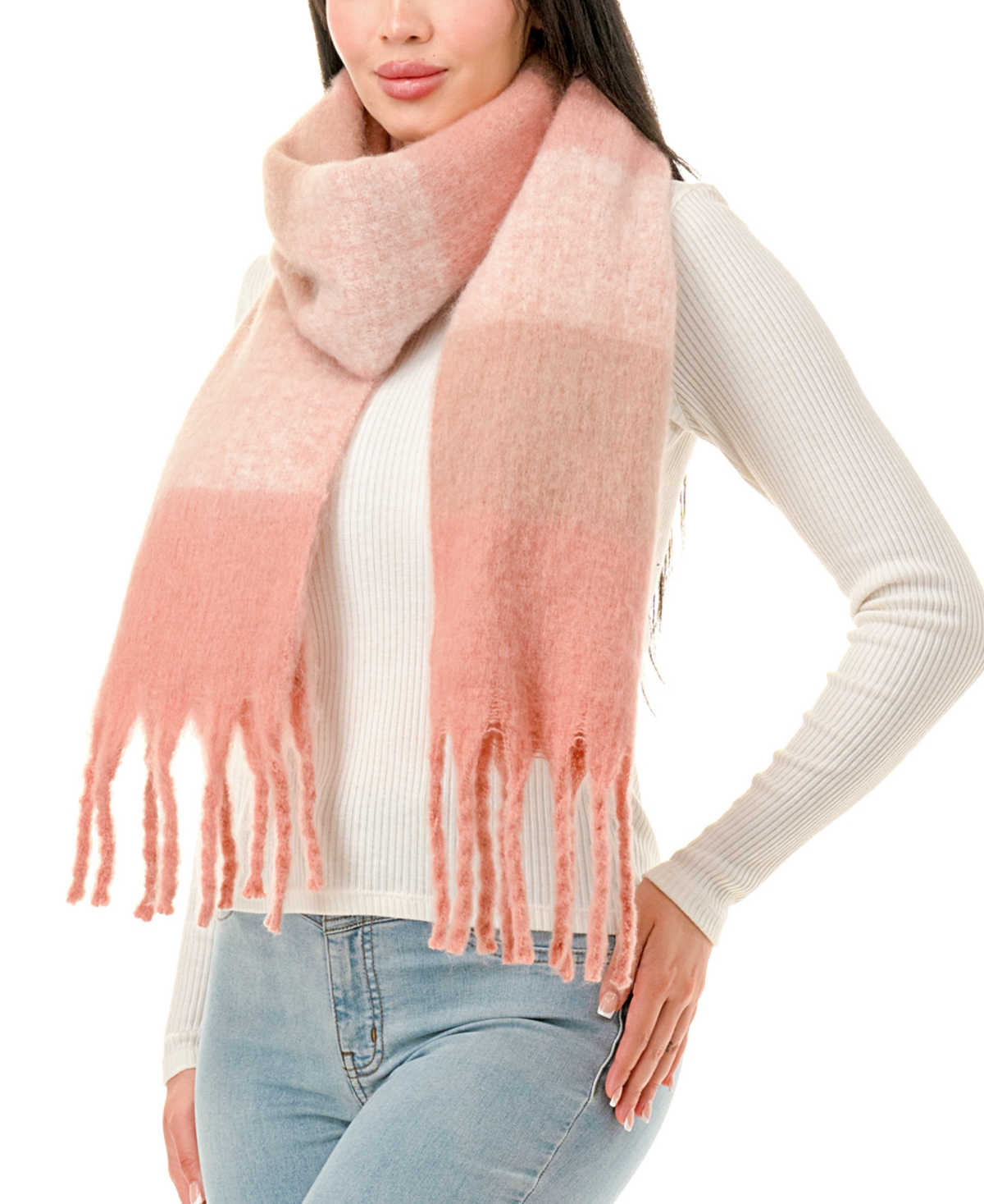 Marcus Adler Color Block Scarf In Blush