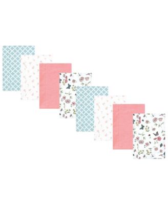 Girls Gentle Cotton-Blend Flannel Burp Cloths Value Set