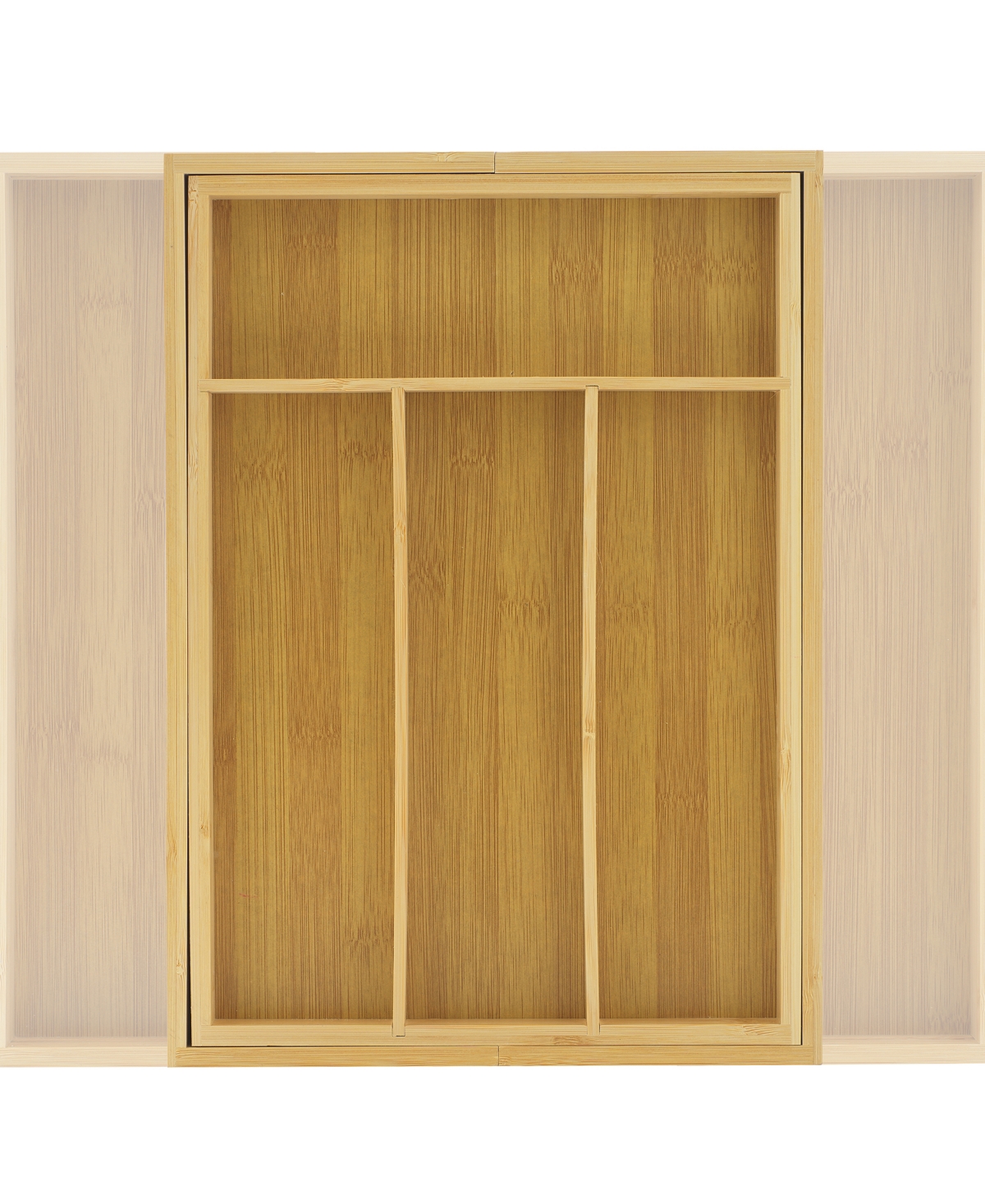 Joyjolt Bamboo 5 Slot Drawer Organizer For Kitchen Utensils In Brown