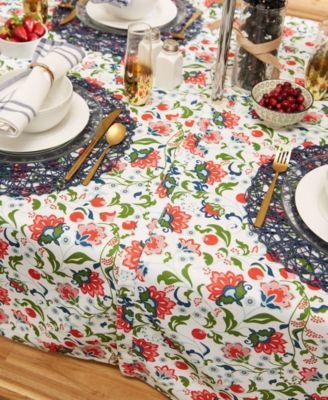 Floral Print Outdoor Tablecloth with Zipper 60 Round