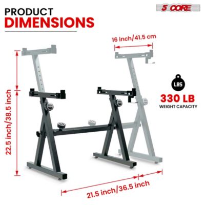 Keyboard Stand Z Style Height Width Adjustable Portable Heavy Duty Music Stands for Kids and Adults Fits 54 to 88 Key Electric Pianos - KS Z1 BLK HD
