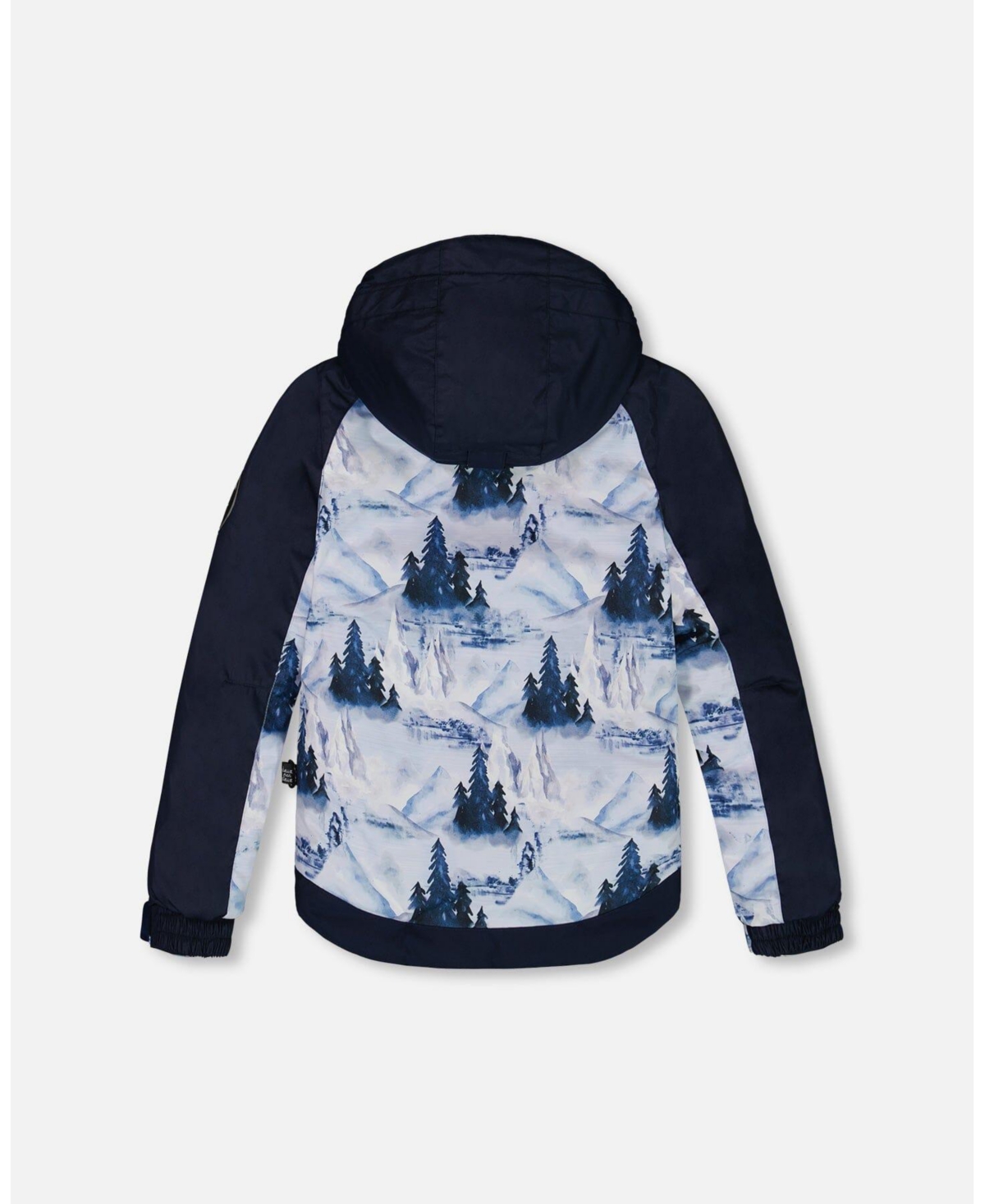 Deux par Deux Big Boys Two Piece Snowsuit- Navy blue watercolor pine print