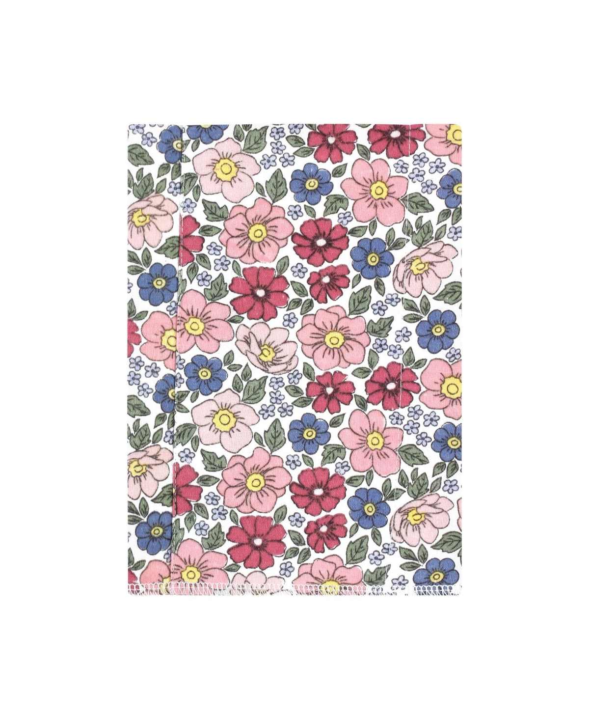 Hudson Baby Infant Girl Cotton Flannel Burp Cloths, Pink Blue Pretty Floral 4 Pack, One Size - Pink blue pretty floral 4 pack