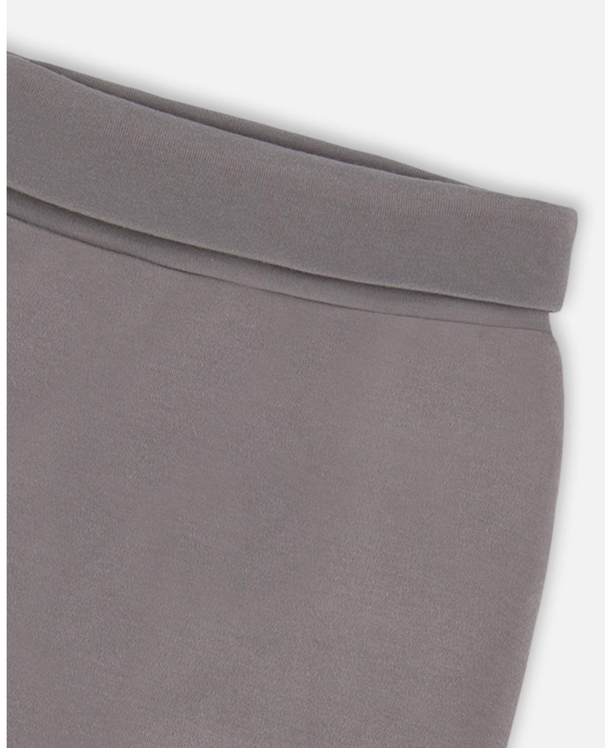 Deux par Deux Baby Boys Organic Cotton Evolutive Pant- Dark gray