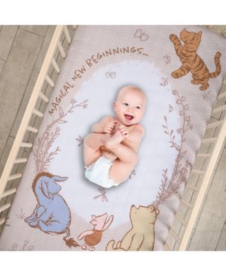Disney Baby Pooh Bear & Pals Photo Op Cotton Baby Fitted Crib Sheet