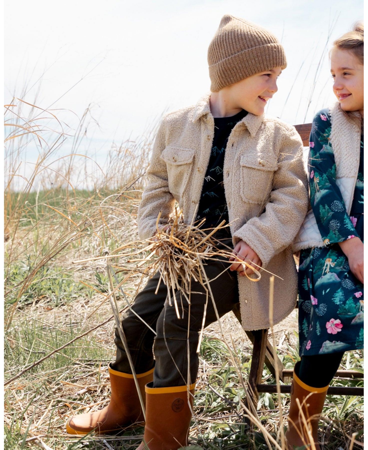 Deux par Deux Little Boys Sherpa Overshirt With Pocket Beige - Toddler|Child