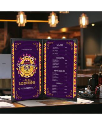 WeChef 10 Pack Restaurant Menu Covers 8.5x14" Book Style 2 Pages 2 Views – Menu Covers