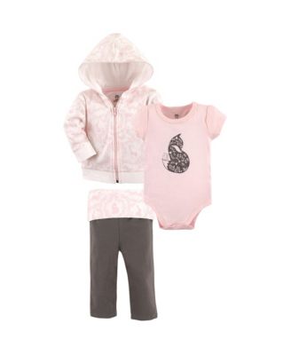 Yoga Sprout Baby Girls Cotton Hoodie Bodysuit or Tee Top and Pant - Lace garden baby 23$