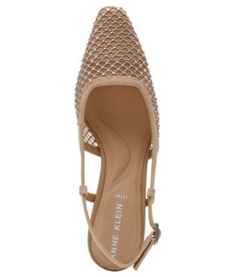 Women's Thia Rhinestone Mesh Slingback Pumps