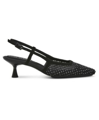 Women's Thia Rhinestone Mesh Slingback Pumps